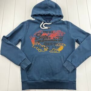 Superdry Vintage Logo Narrative Hoodie Sweatshirt blue Men’s Large